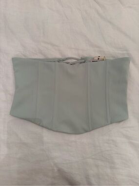 MARS THE LABEL Light Blue Strapless Corset Top
